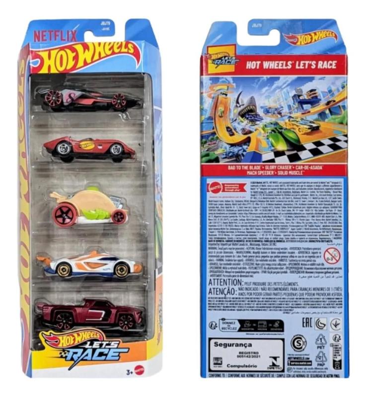 Pack 5 Hot Wheels Lets Race 2025 Jbj79 - Mattel - Carrinho de